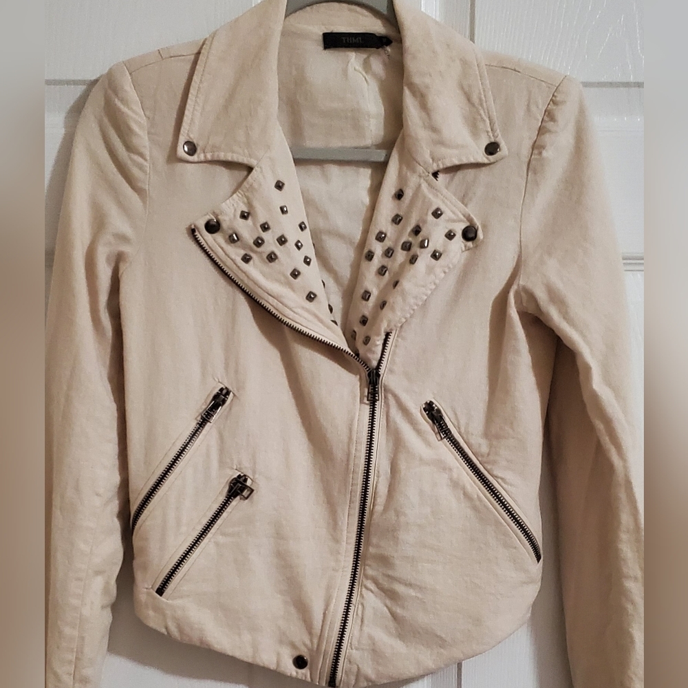THML Linen Blend Moto Blazer / Jacket. Size  S
